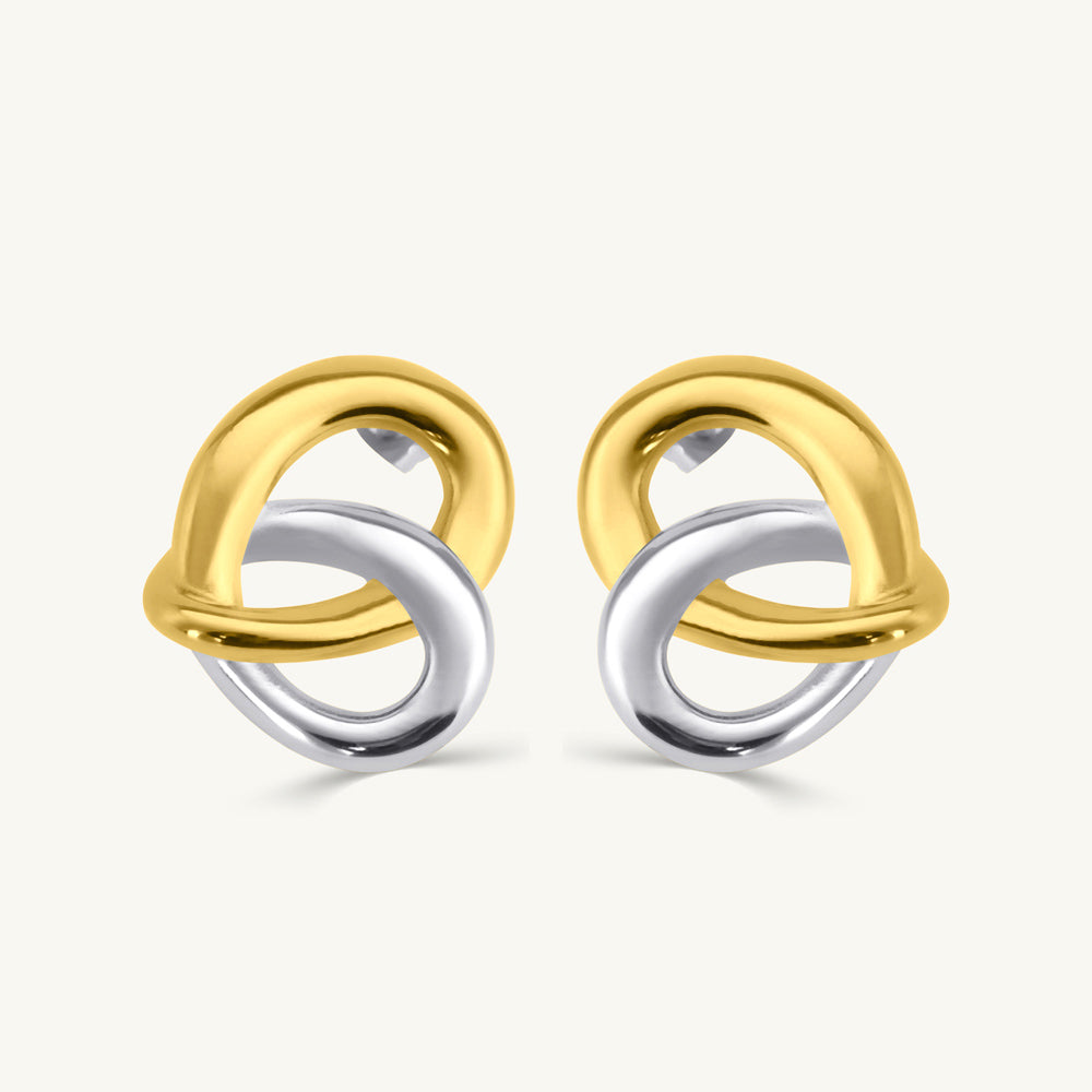 Entwine Dual-Tone Heart Studs