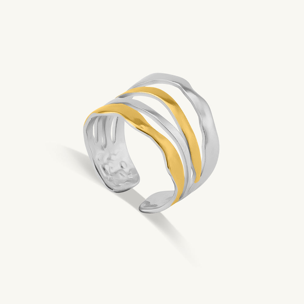 Horizon Wrap Dual tone Ring
