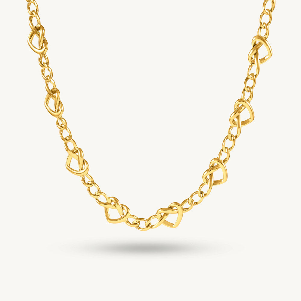 Linked Hearts Chain Necklace