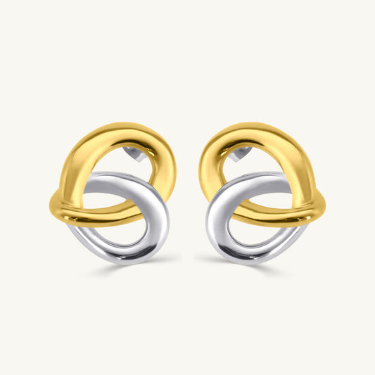 Entwine Dual-Tone Heart Studs