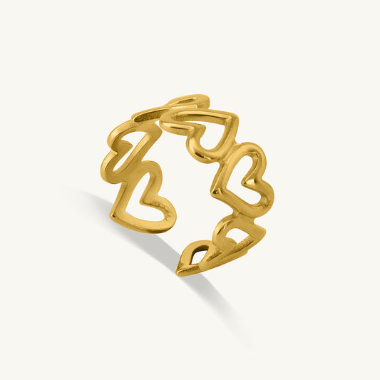 Linked Love Hollow Heart Ring