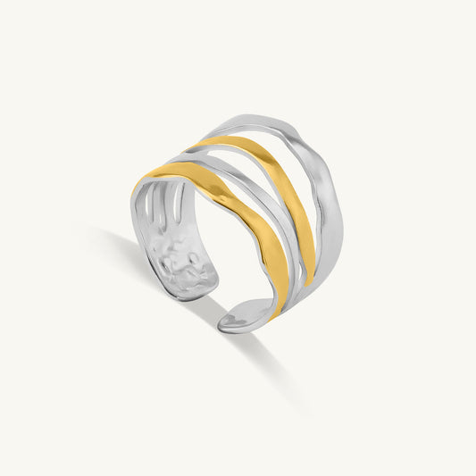 Horizon Wrap Dual tone Ring