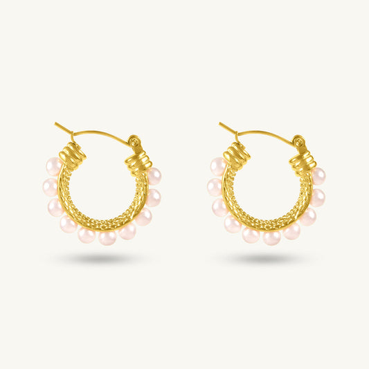 Pearl Woven Hoops