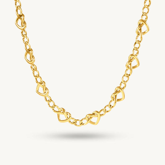Linked Hearts Chain Necklace