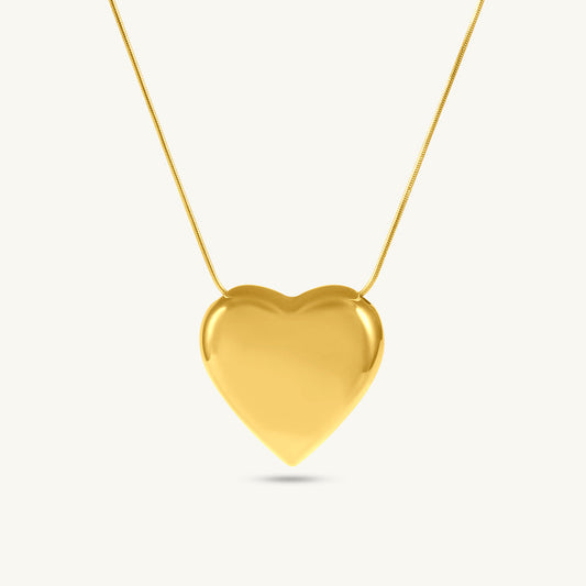 Golden Heart Embrace Necklace